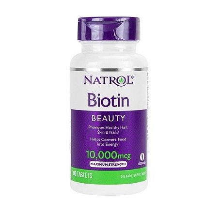 Biotin 10,000 mcg Maximum Strength 100 Tablets - NATROL