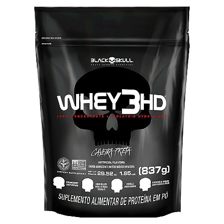 Whey 3hd Black Scull - Refil 837g