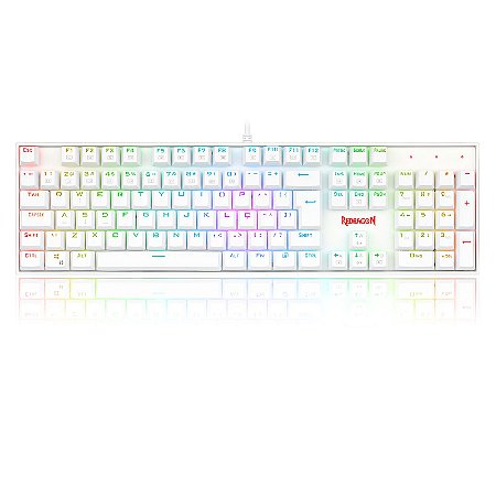 Teclado Mecânico Gamer Redragon Mitra Lunar White RGB Switch K551W-RGB