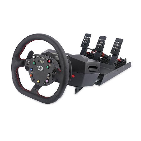 Redragon GT32 Racing Wheel and Pedals NA BRASIL GAME SHOW 2022 