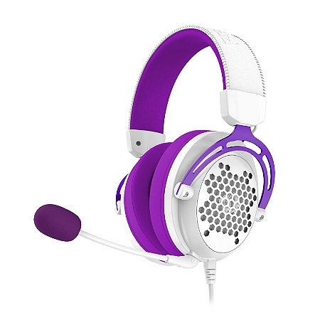 HEADSET GAMER REDRAGON DIOMEDES BRANCO COM ROXO - Redragon Store