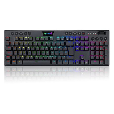 TECLADO MECÂNICO RGB REDRAGON HORUS PRETO COM SWITCH USB