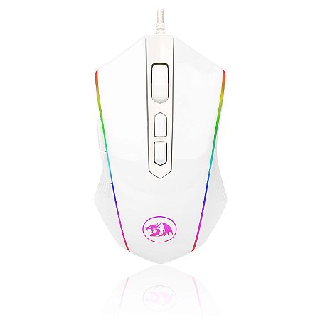 Mouse Gamer Redragon Memeanlion M710 RGB, 10000 DPI, 10 Botões, lunar White