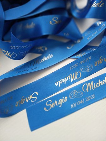 Fita de cetim personalizada 22mm - 25 metros
