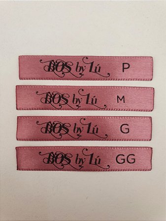 Etiqueta de cetim personalizada - 10mm x 6cm - 400 unidades