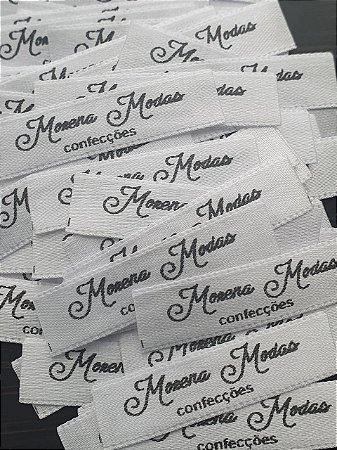 Etiqueta de cetim personalizada - 300 unidades - 2,2 x 6 cm
