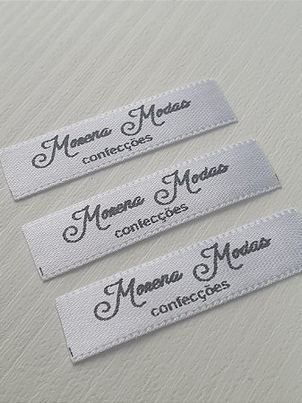 Etiqueta de cetim personalizada - 500 unidades - 2,2 x 6 cm