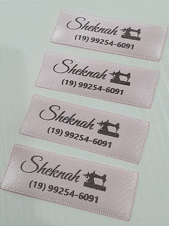 Etiqueta de cetim personalizada - 1.000 unidades - 2,2 x 8 cm