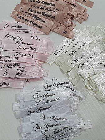 Etiqueta de cetim personalizada - 10mm x 7cm - 400 unidades