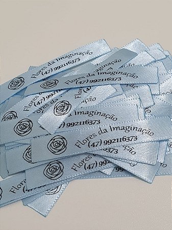Etiqueta de cetim personalizada - 10mm x 8cm - 400 unidades