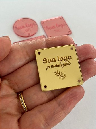 Etiquetas Tag Personalizada Acrílico Espelhado 50un 3x3