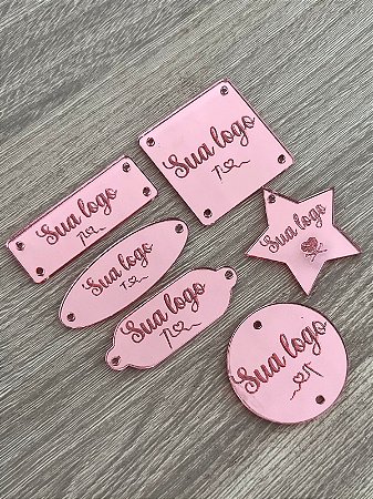 Etiquetas Tag Personalizada Acrílico Espelhado 100un 2x2