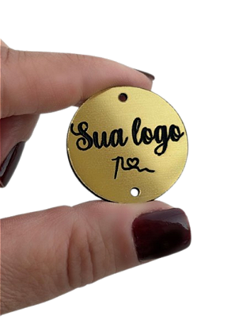 Etiqueta Tag Personalizada Acrílico Aluminizado 100un 3x3cm