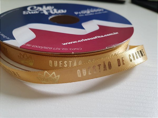 Fita de cetim personalizada 10mm - 50 metros