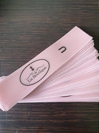 Etiqueta de cetim personalizada - 100 unidades - 2,2 x 6 cm
