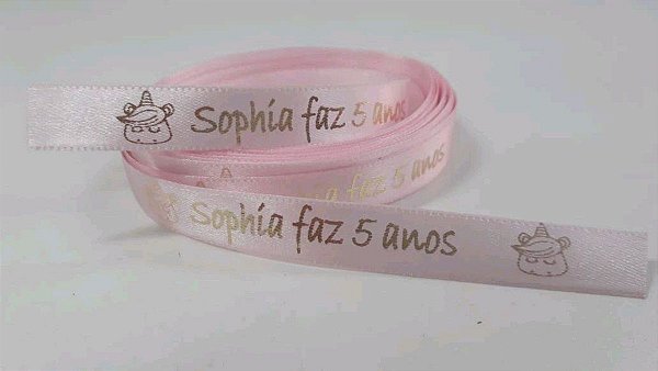 Fita de cetim personalizada 10mm - 10 metros