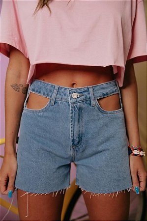 Shorts jeans vazado Clearance