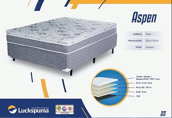 COLCHÃO ESPUMA ASPEN SOLTEIRO - 0,88X1,88