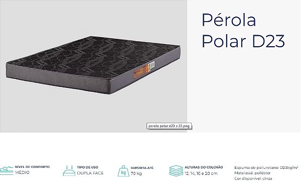 COLCHÃO D23 POLAR SOLTEIRO - 0,88X1,88