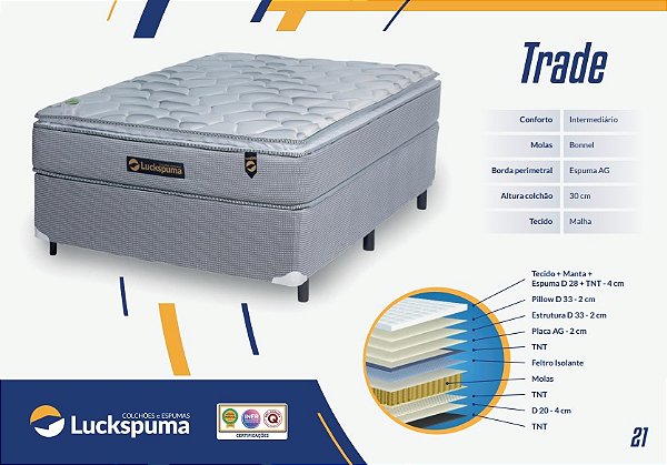 COLCHÃO MOLA TRADE CASAL - 1,38X1,88