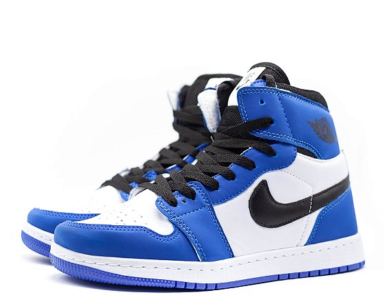 jordan branco e azul