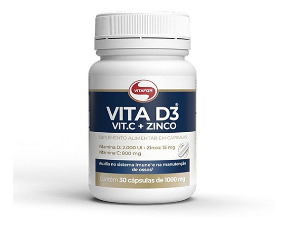 VITA D3 + C + ZINCO 60 CAPSULAS 1000MG VITAFOR