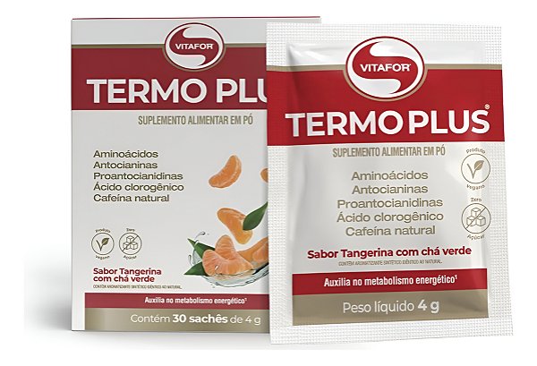TERMO PLUS 30 SACHES 4G TANGERINA COM CHA VERDE VITAFOR
