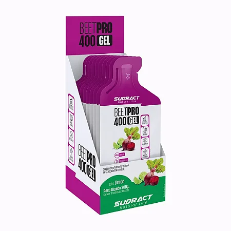DISPLAY BEET PRO 400 GEL 300G CX LIMÃO SUDRACT NUTRITION