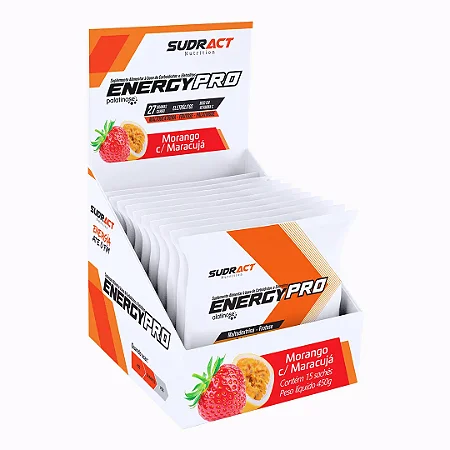 DISPLAY ENERGY PRO 450G CX 15UN MORANGO / MARACUJA SUDRACT NUTRITION