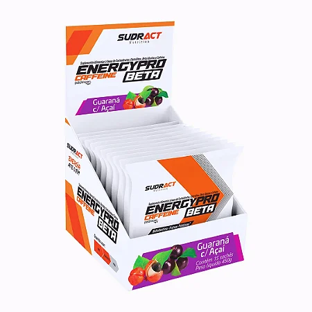 DISPLAY ENERGY PRO BETA 450G CX 15UN GUARANA / ACAI SUDRACT NUTRITION