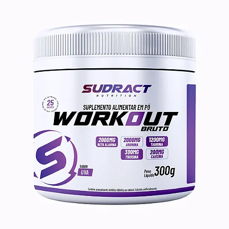 PRE WORKOUT BRUTO 300G SABOR UVA SUDRACT NUTRITION