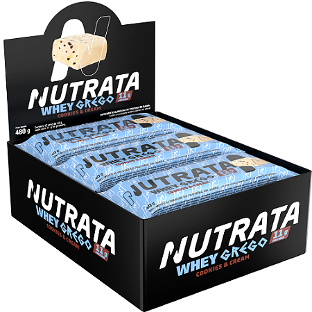 BARRA PROTEICA NUTRATA GREGO BAR COOKIES & CREAM DISPLAY C/ 12 UN