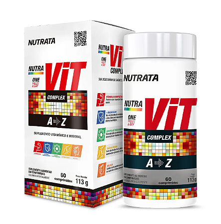 VITAMINA E MINERAIS NUTRATA MULTIVITAMINICO POTE C/ 60 CAPS
