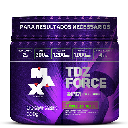 TDZ FORCE - ZANCA SPECIAL EDITION SABOR PURPLE LEMONADE POTE 300G MAX TITANIUM