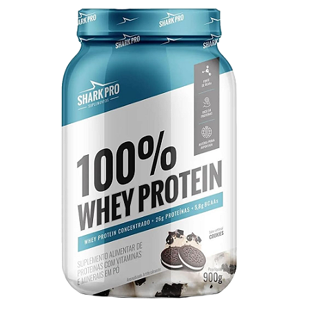 100% WHEY PROTEIN POTE 900G - COOKIES SHARK PRO