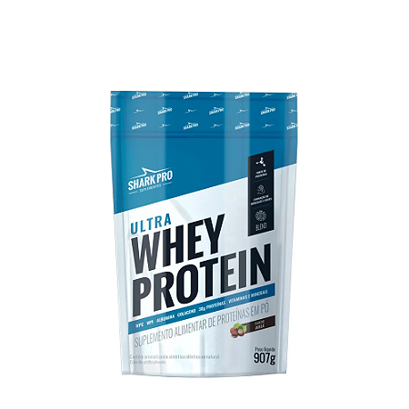 ULTRA WHEY CHOCOLATE C/ AVELA - 907GR REFIL SHARK PRO