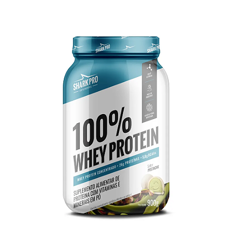 100% WHEY PROTEIN POTE 900G - PISTACHE SHARK PRO