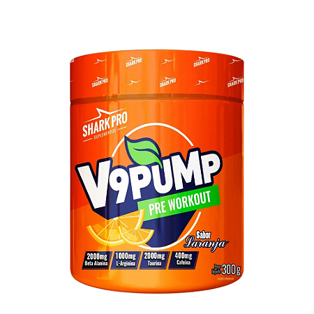 V9 PUMP - PRE TREINO 300G - REFRIGERANTE LARANJA SHARK PRO