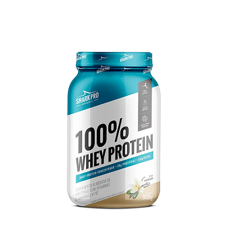 100% WHEY PROTEIN POTE 900G - BAUNILHA SHARK PRO