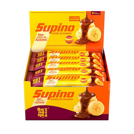 SUPINO BARRA DE BANAN C/ CHOCO ZERO AO LEITE DP 20UN BANANA BRASIL