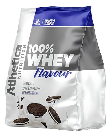 100% WHEY FLAVOUR PACOTE (900 G) COOKIES & CREAM ATLHETICA