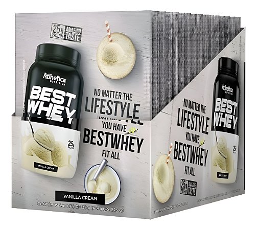 BEST WHEY (DISPLAY C/15 SACHETS DE 35g) VANILLA CREAM ATLHETICA NUTRITION