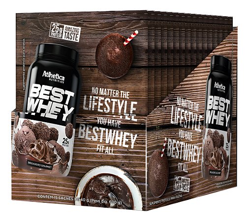 BEST WHEY (DISPLAY C/15 SACHETS DE 40g) BRIGADEIRO GOURMET ATLHETICA NUTRITION