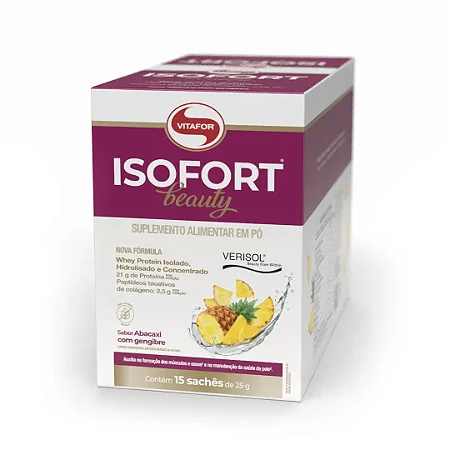ISOFORT BEAUTY 15 SACHES 25G ABACAXI COM GENGIBRE VITAFOR