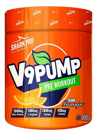 V9 PUMP - PRE TREINO 300G - REFRIGERANTE LARANJA SHARK PRO