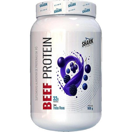 WHEY BEEF PROTEIN - SABOR FRUTAS ROXAS - 900G SHARK PRO