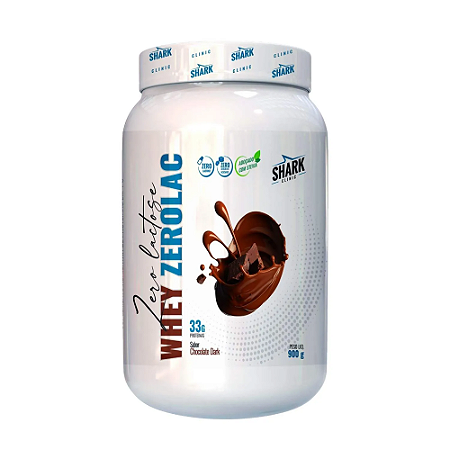 WHEY ZEROLAC POTE 900G - CHOCOLATE DARK(LINHA CLINIC) SHARK PRO