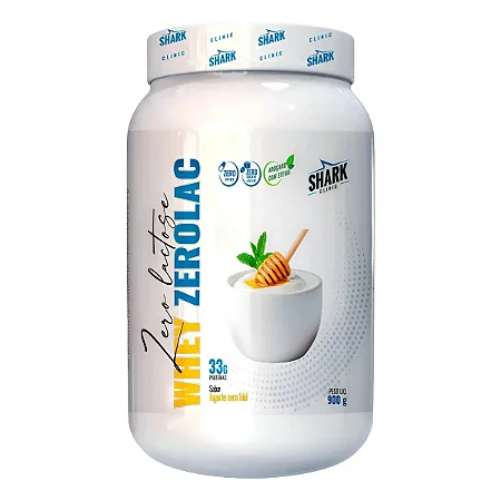 WHEY ZEROLAC POTE 900G - IOGURTE C/ MEL (LINHA CLINIC) SHARK PRO
