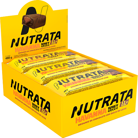 BARRA PROTEICA NUTRATA GREGO BAR HAVANNA BROWNIE DE CHOCOLATE DISPLAY C/ 12 UN 40G