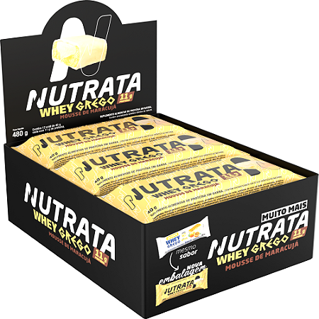 BARRA PROTEICA NUTRATA GREGO BAR MOUSSE DE MARACUJA DISPLAY C/ 12 UN 40G